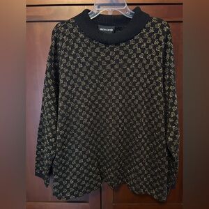 Pierre Cardin Women's Black and Gold Cowl Neck Sweater